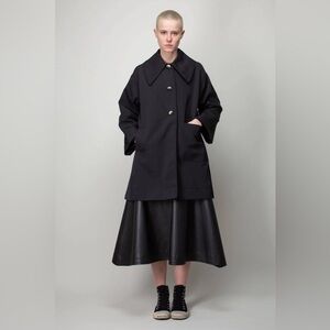 GANNI black oversized statement collar heavy twill jacket S/M